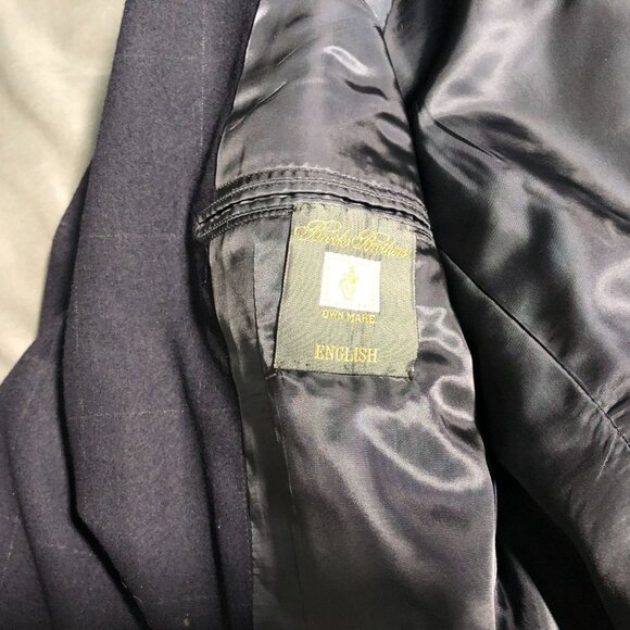 Vintage Brooks Brothers Mens Blazer Jacket 42R Golden Fleece Navy Windowpane - Picture 12 of 16